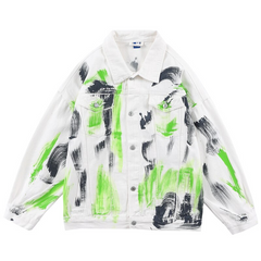 Graffiti Denim White Jacket