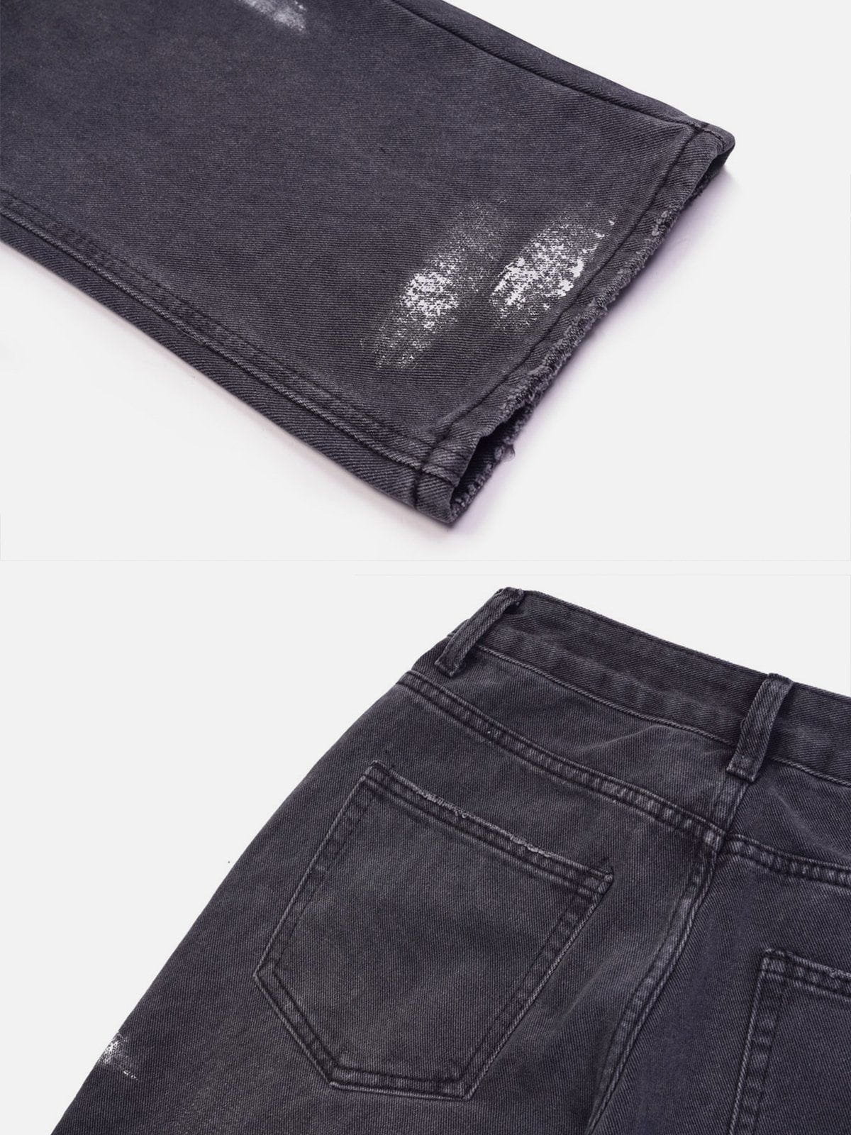 Hand Painted Cross Hole Jeans