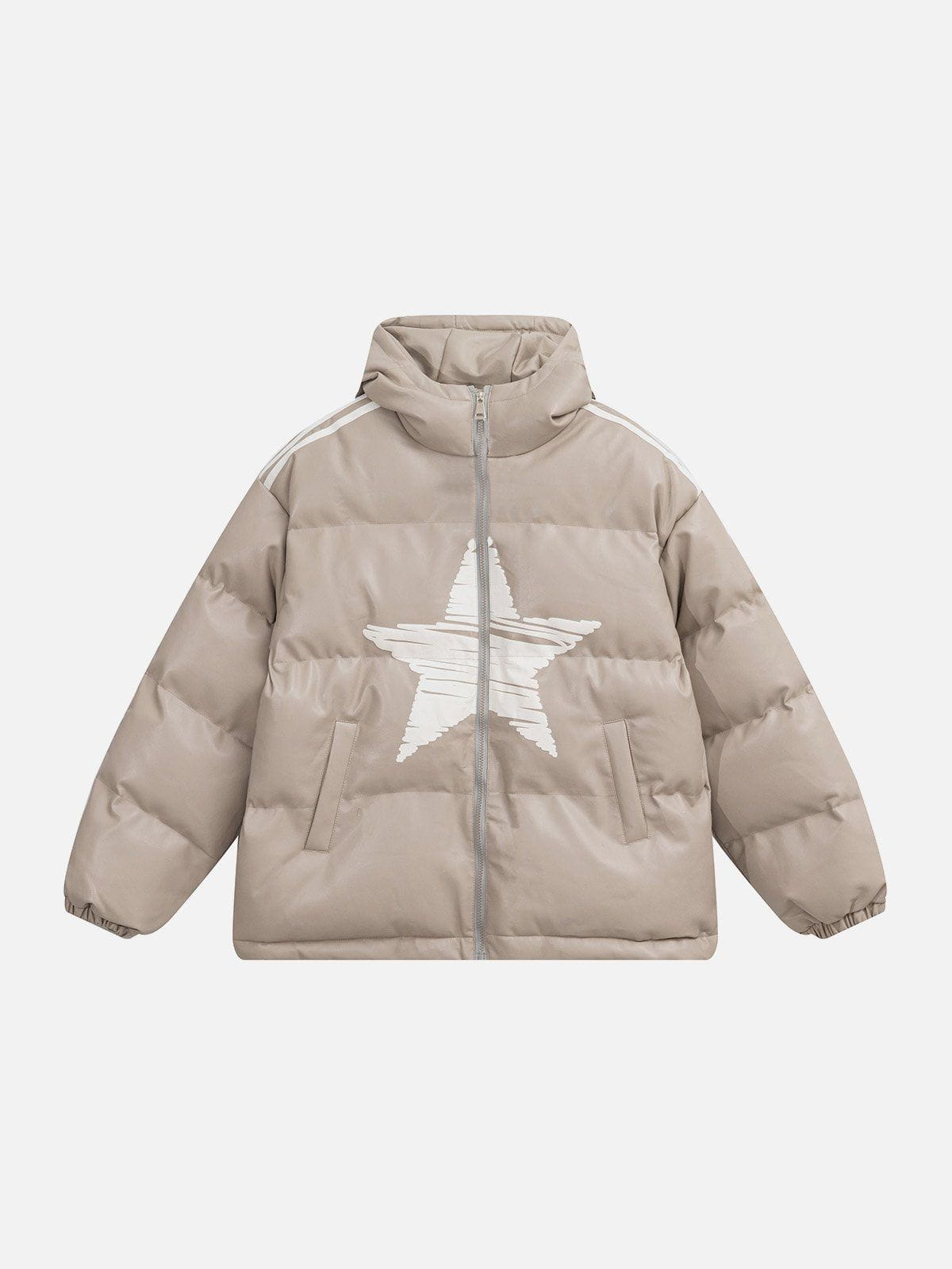 Hand Painted Star Print Winter Coat