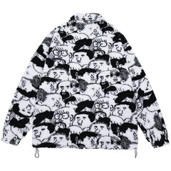 Head Full of Prints Sherpa Winter Coat