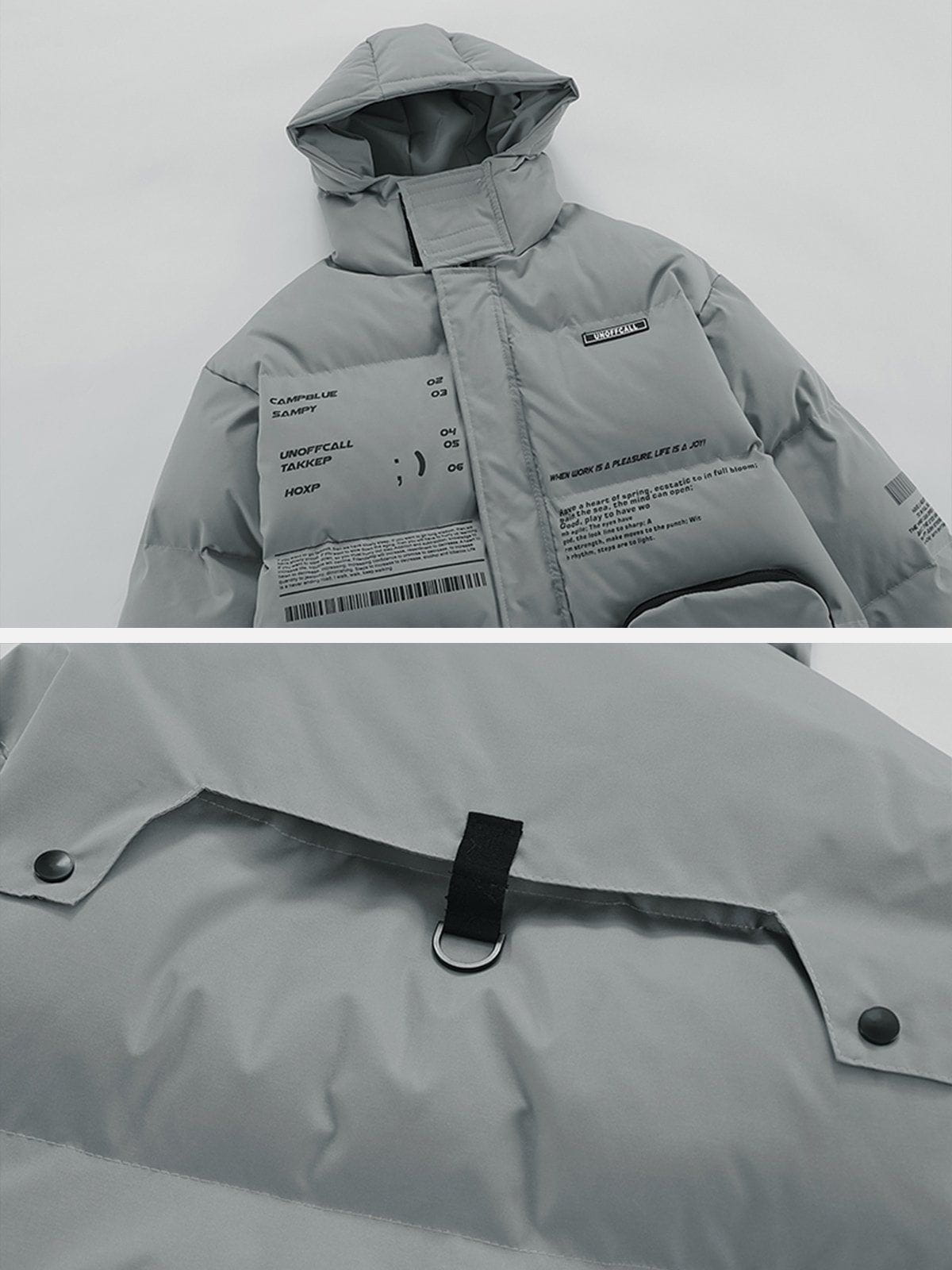 Large Pockets Functional Tooling Winter Coat