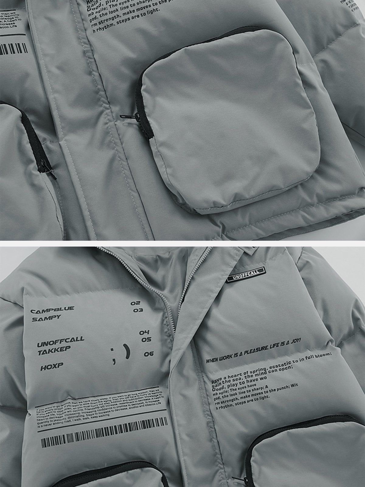 Large Pockets Functional Tooling Winter Coat