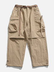 Large Pockets Pleated Cargo Pants