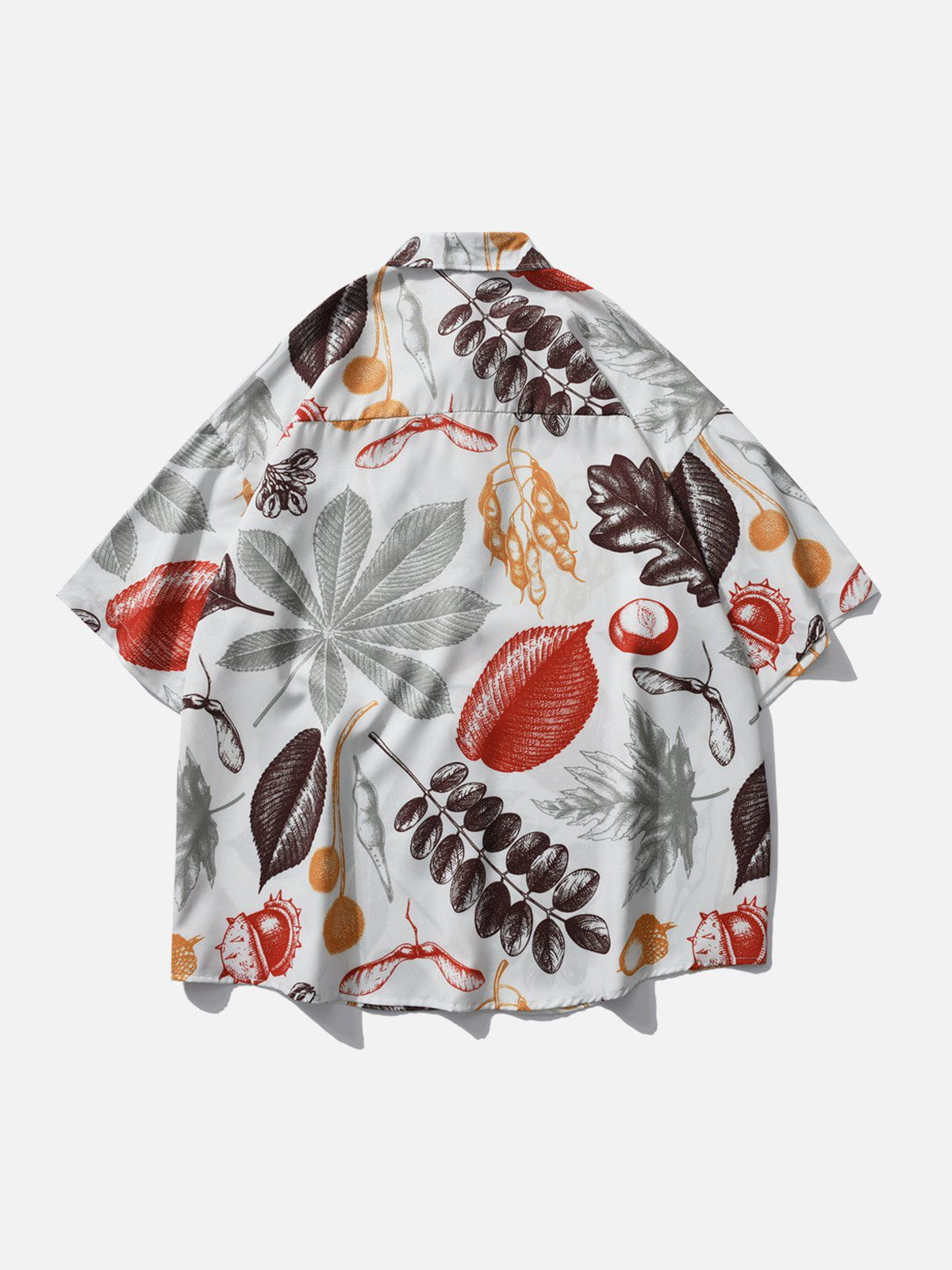 Leaf Print Short Sleeve Shirt