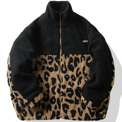 Leopard Camouflage Patchwork Sherpa Winter Coat