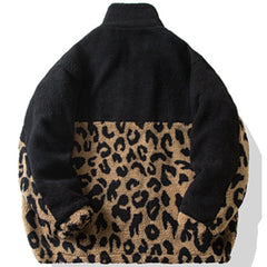 Leopard Camouflage Patchwork Sherpa Winter Coat