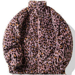 Leopard Print All Over Plush Winter Coat