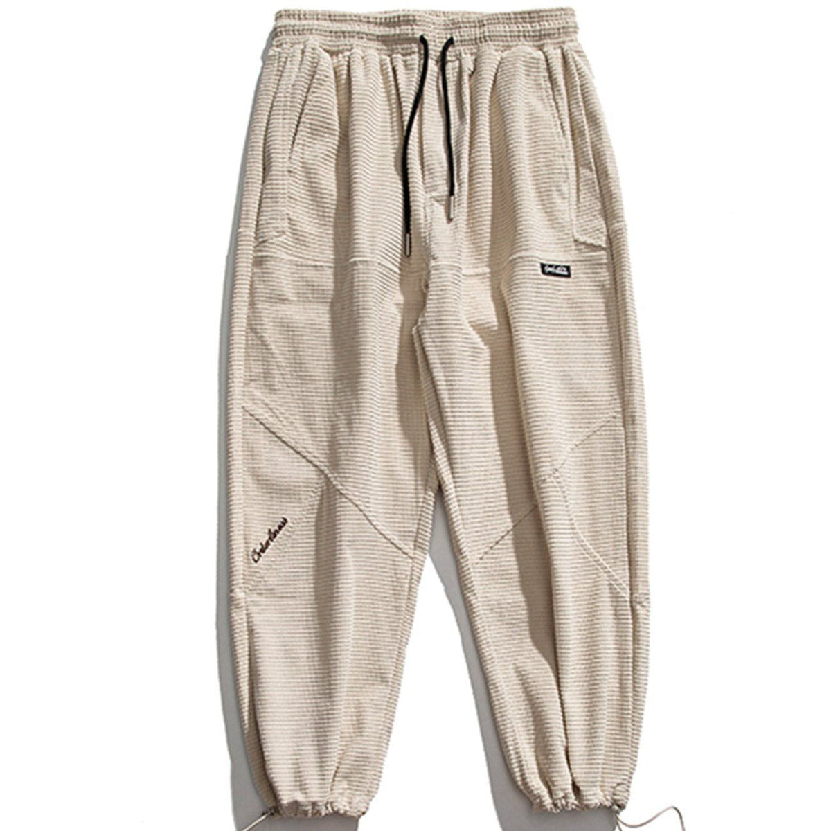 Letter Embroidered Check Sweatpants