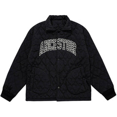 Letter Embroidery Embossing Winter Coat