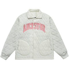 Letter Embroidery Embossing Winter Coat