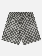 Letter Flocked Plaid Shorts