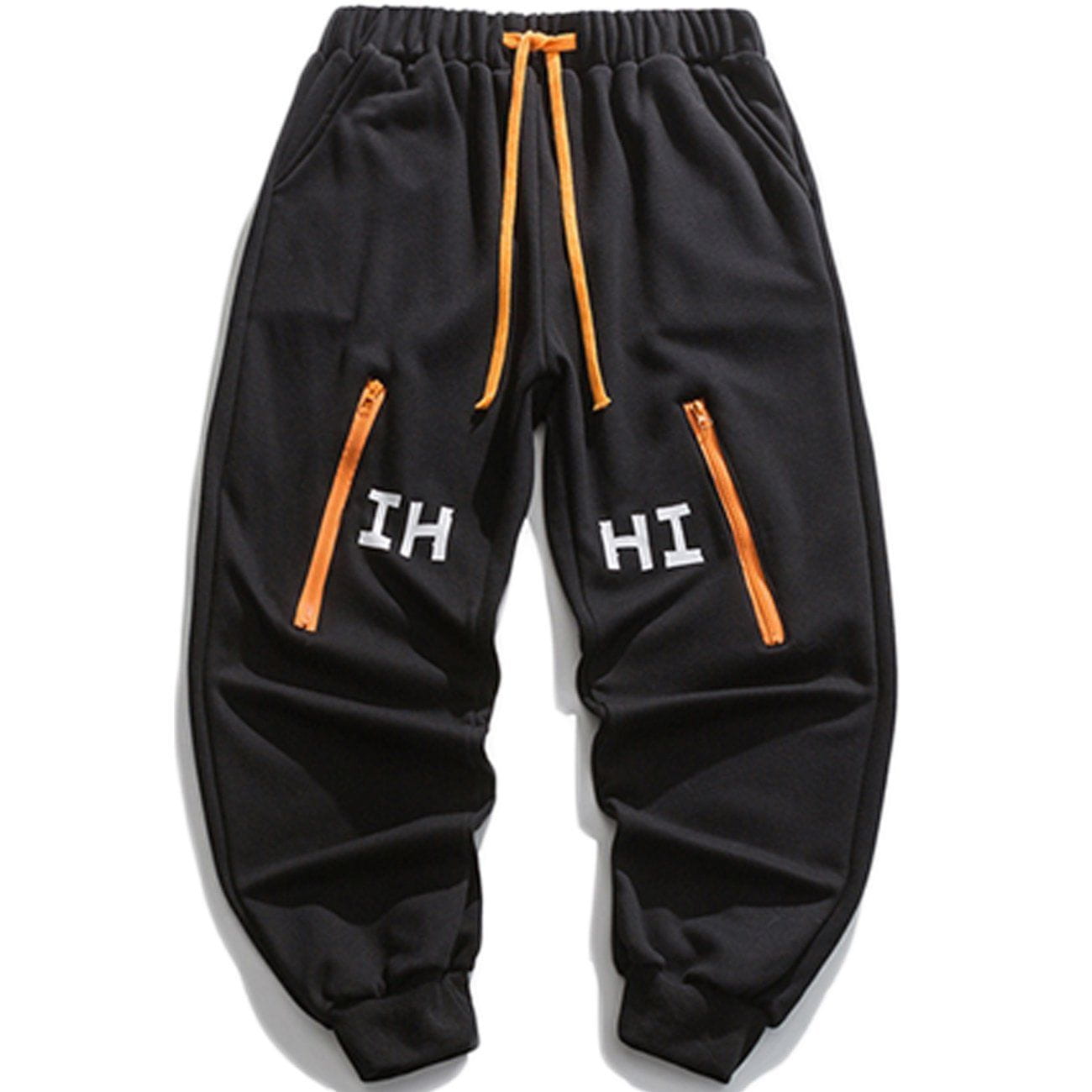 Letter Printed Zipper Design Sweatpants