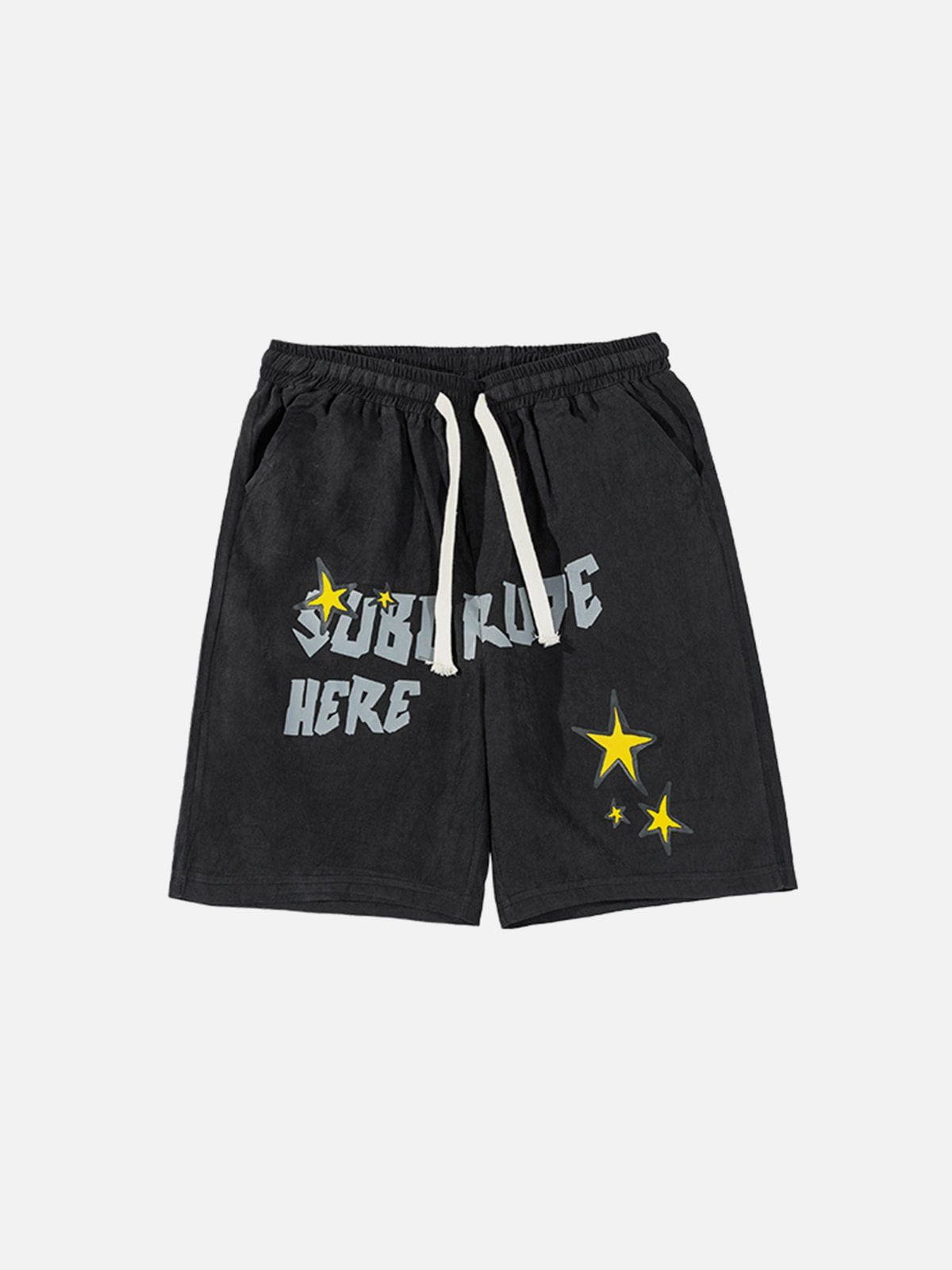 Letter Stars Graphic Shorts