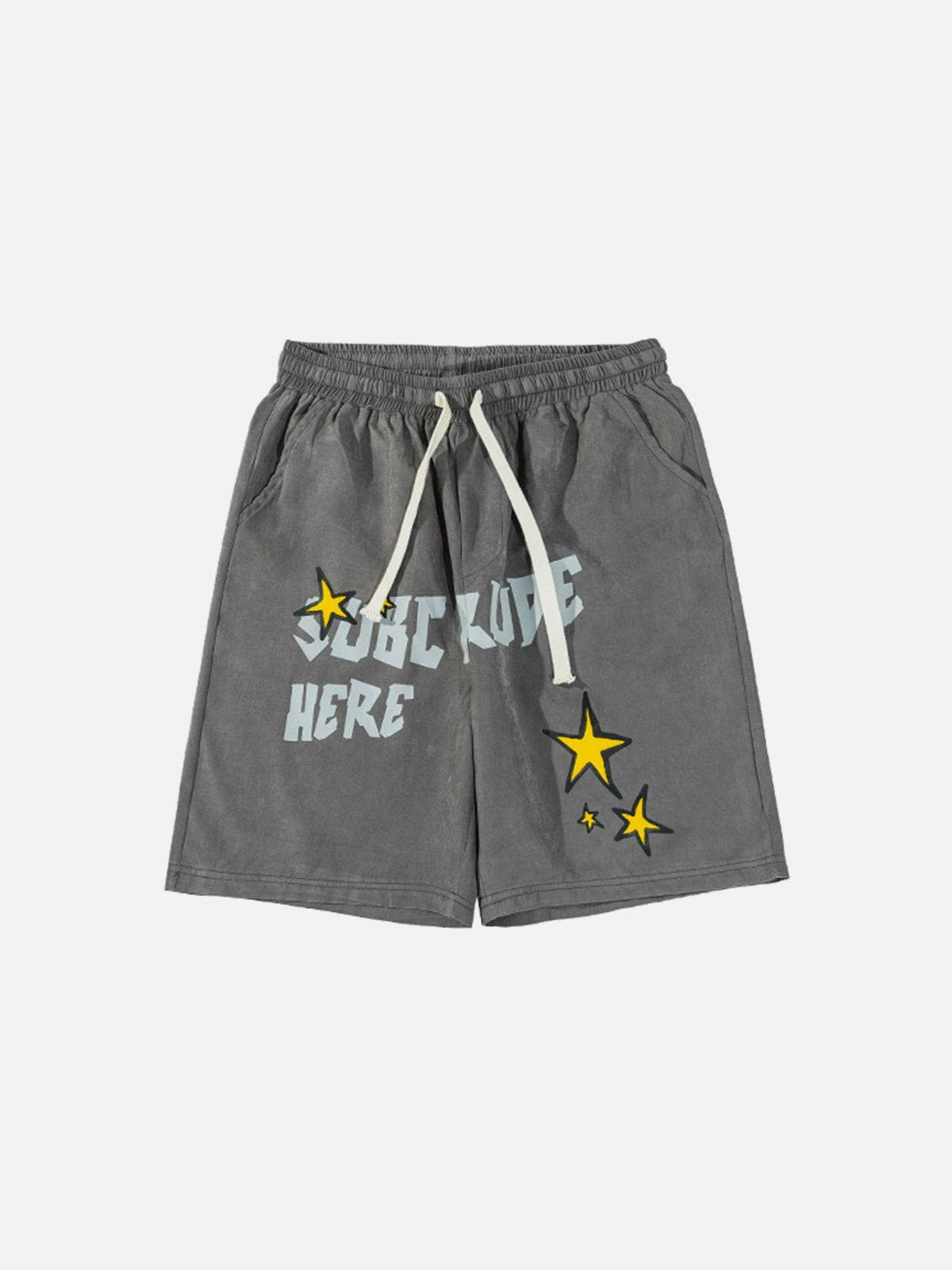 Letter Stars Graphic Shorts