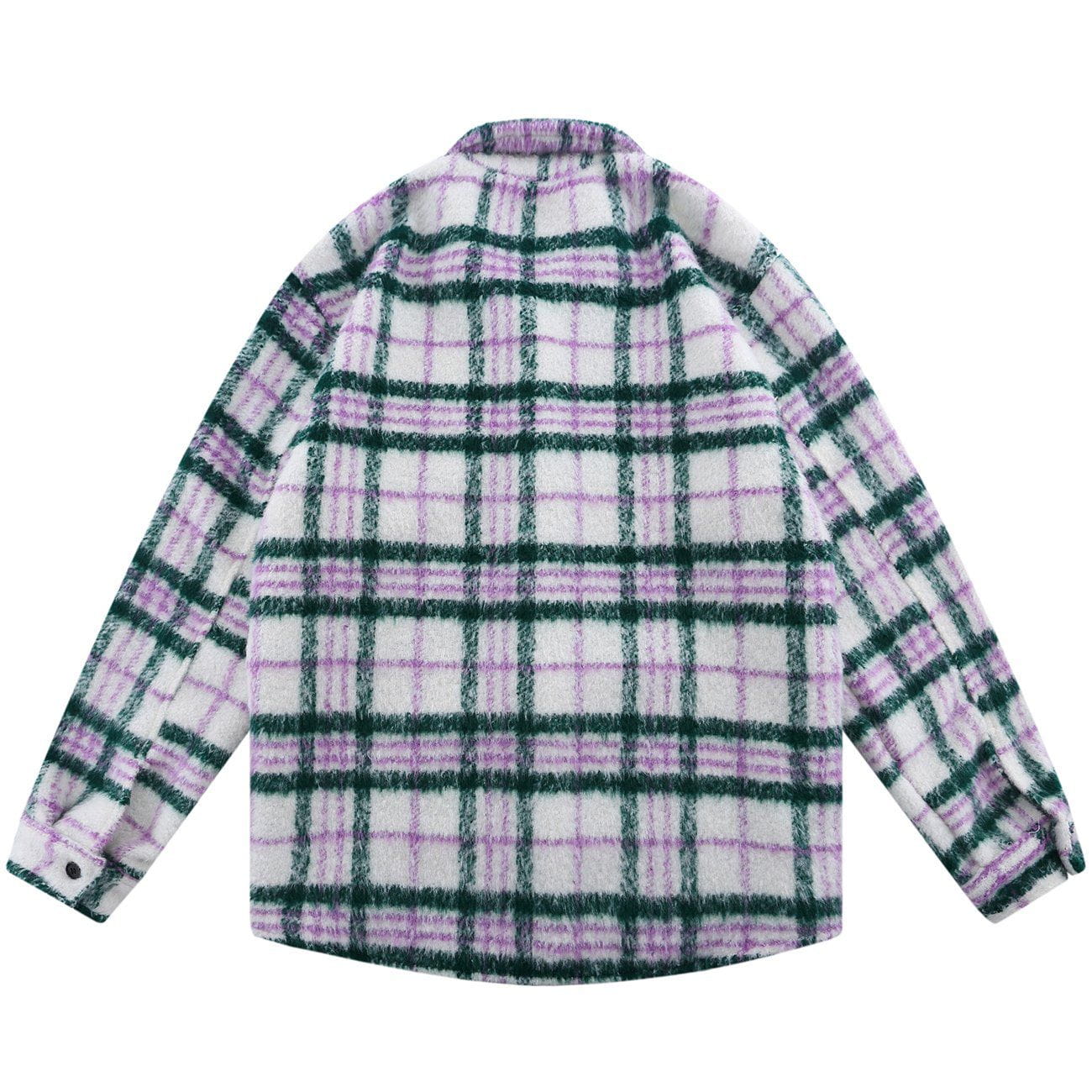 Letter Towel Embroidery Lattice Long-sleeved Shirt