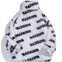 Letters Full Print Sherpa Winter Coat