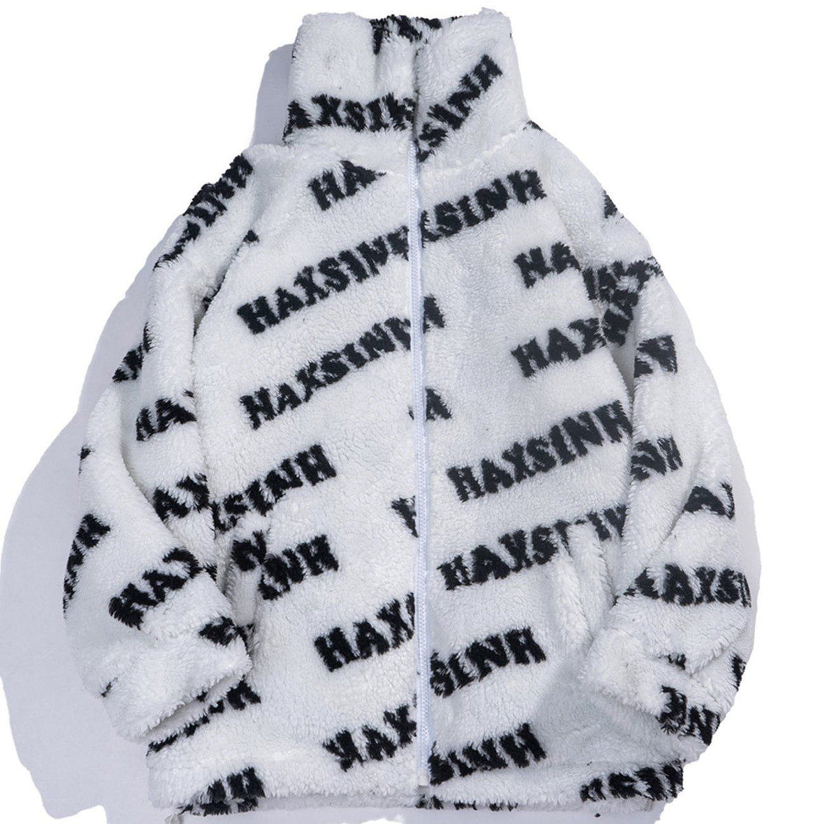 Letters Full Print Sherpa Winter Coat