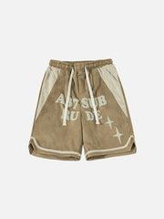 Shorts mit Buchstaben-Patchwork
