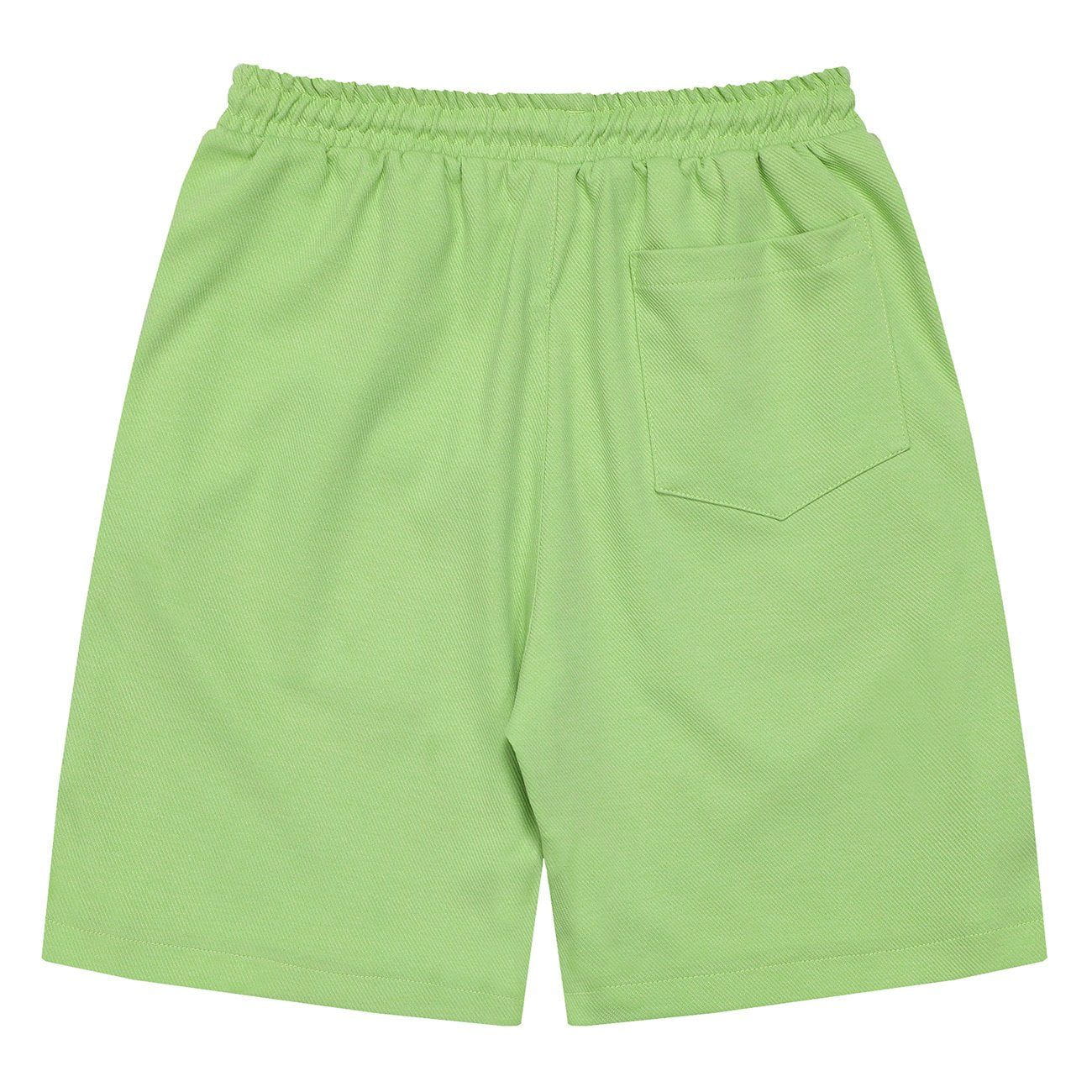 Line Letters Drawstring Shorts