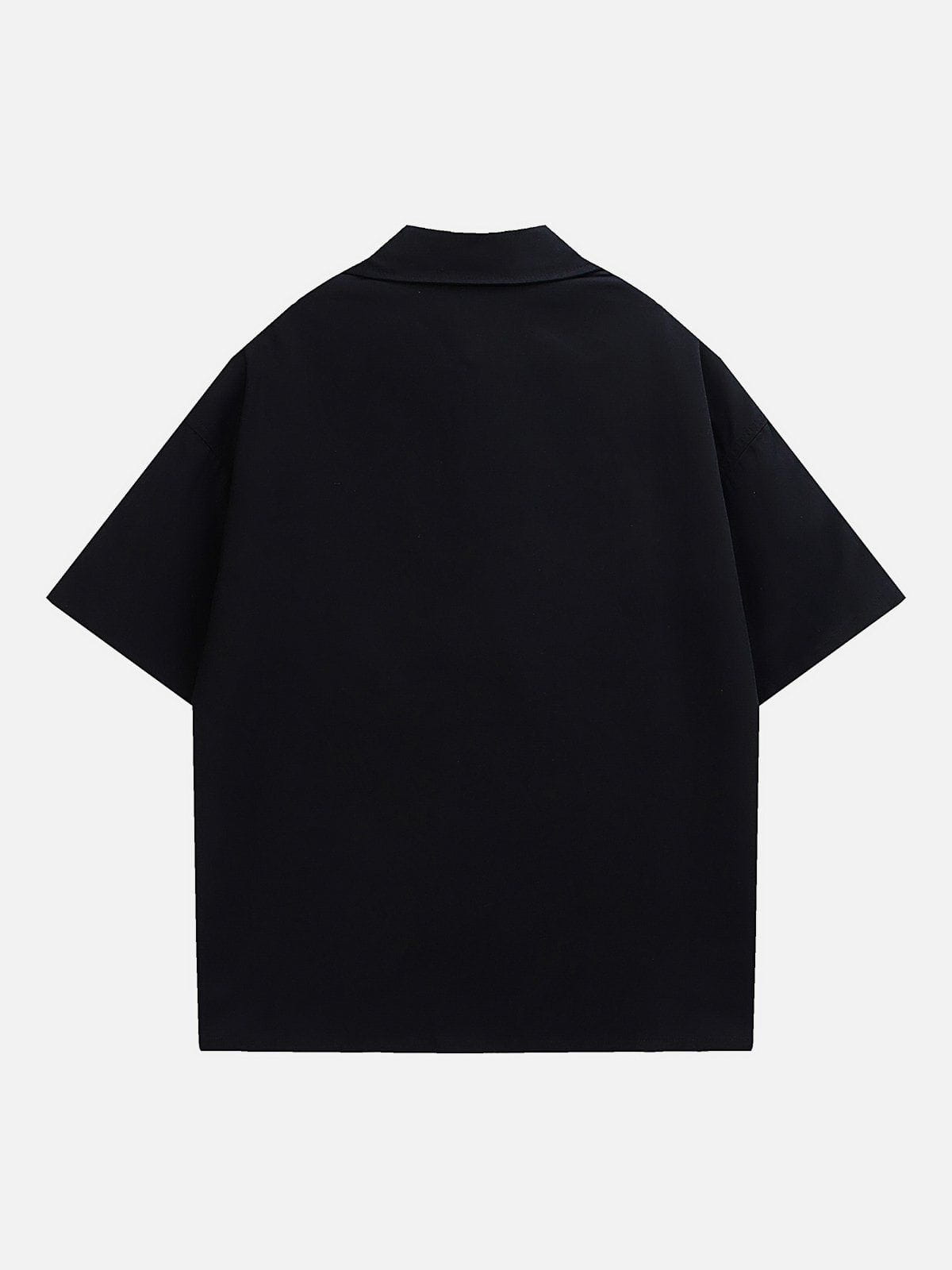 Linear Monogram Print Short Sleeve Shirts