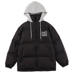 Love Bear Print Hooded Winter Coats