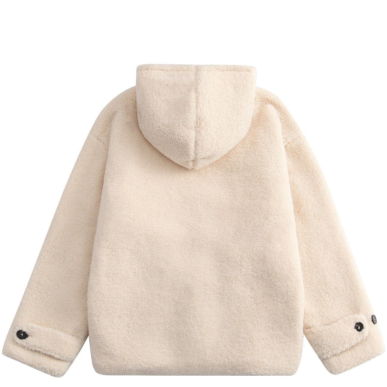 Love Button Hood Sherpa Winter Coat