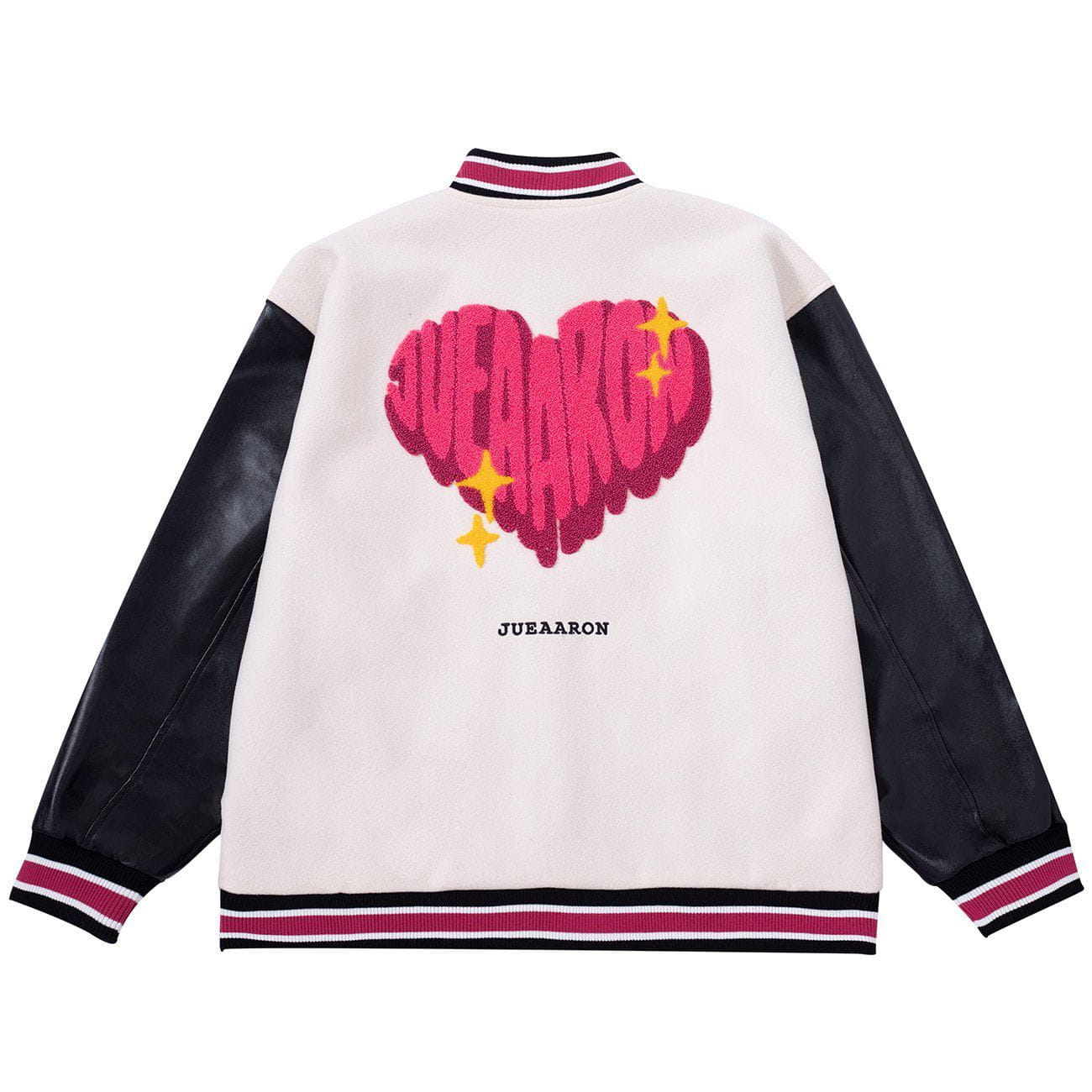 Love Letters Stitching PU Winter Coat