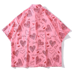 Love Red Lips Short Sleeve Shirt