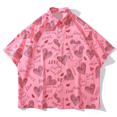 Love Red Lips Short Sleeve Shirt