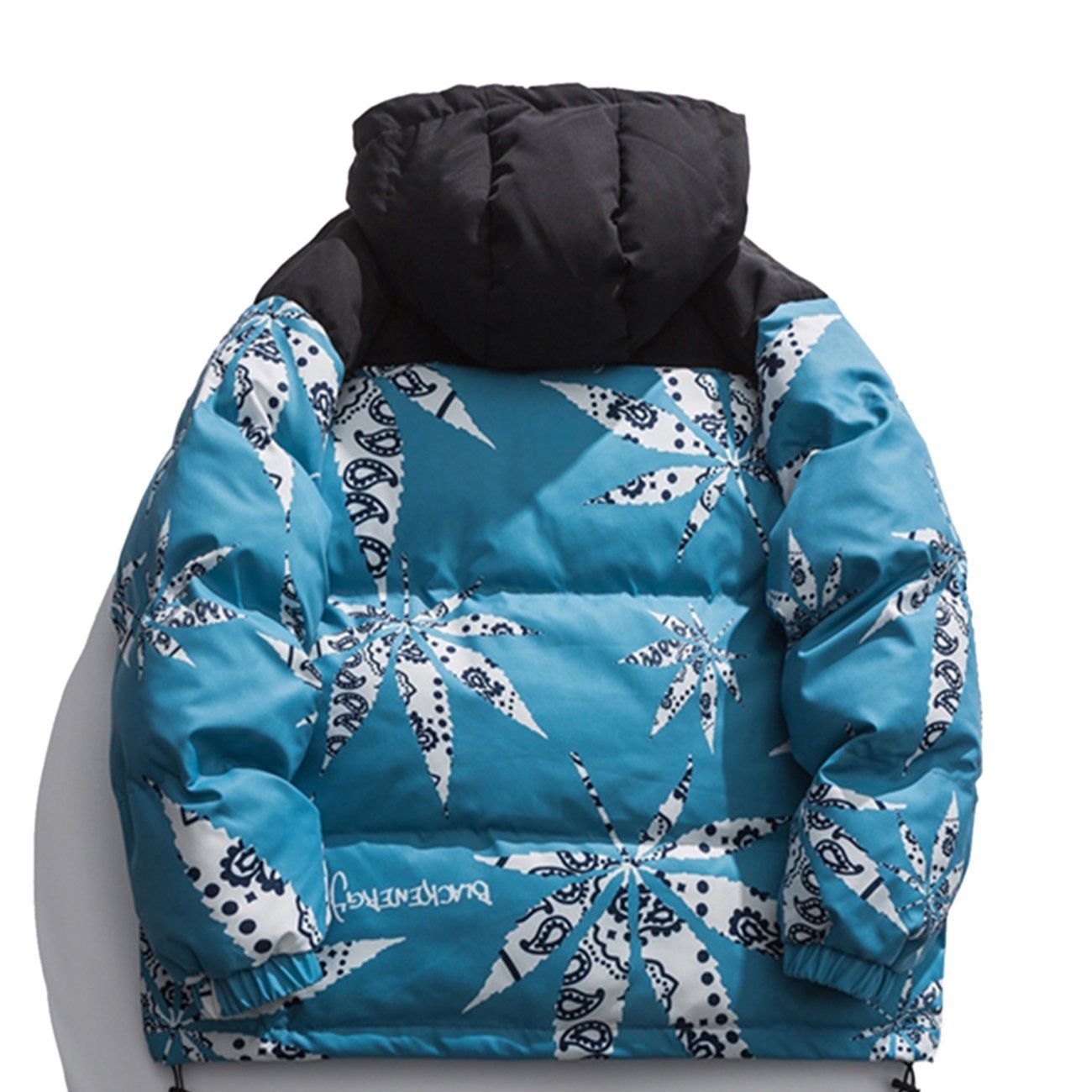 Maple Leaf Print Winter Coat