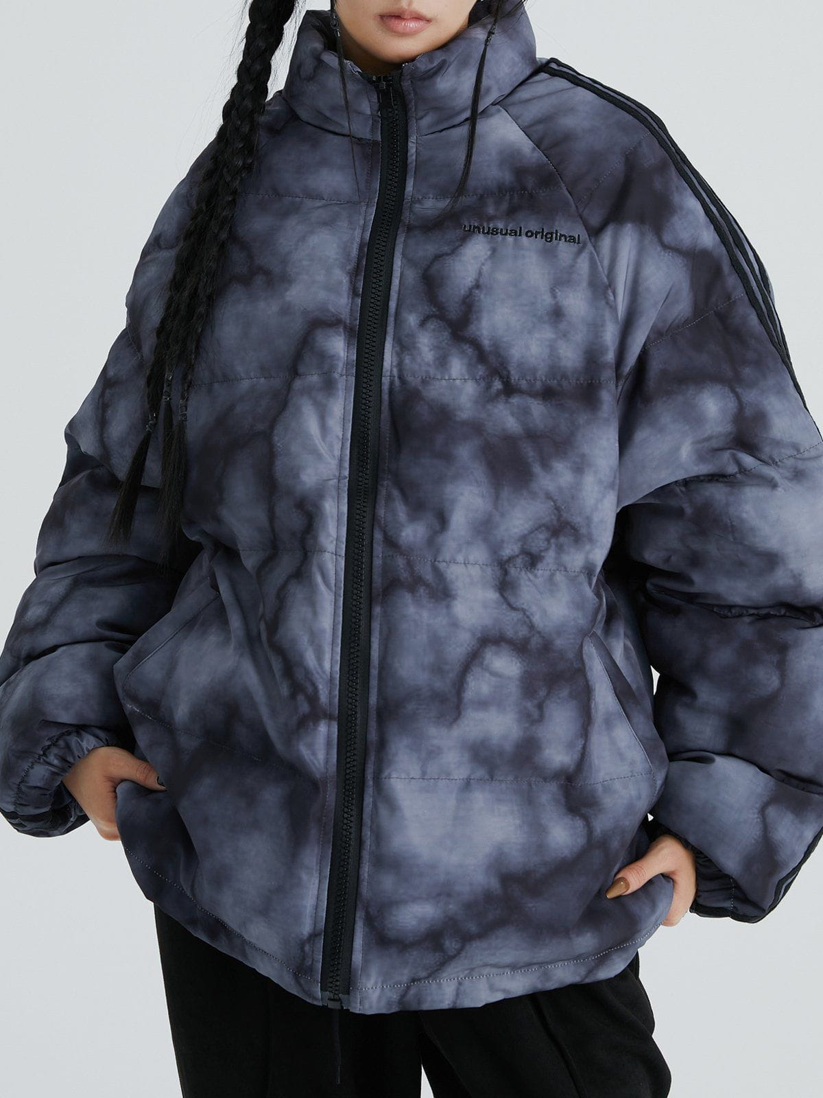 Marbled Smudge Gradient Winter Coat