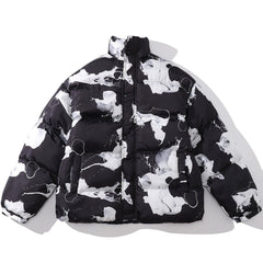 Milk Pattern Winter Coat