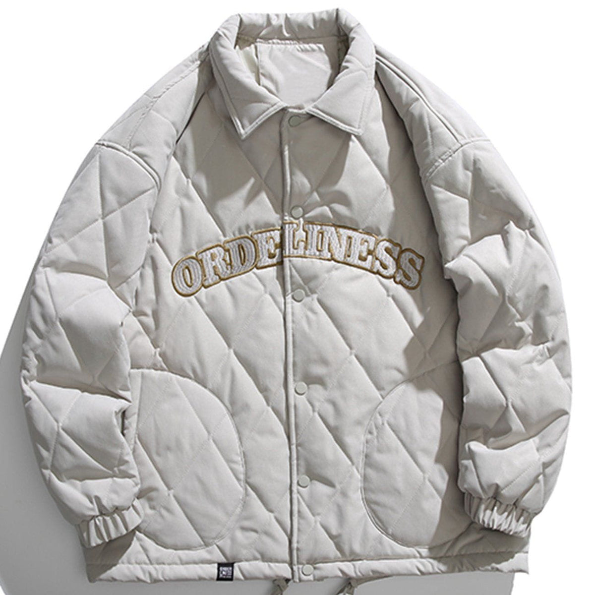 Monogram Embroidery Rhombus Winter Coat