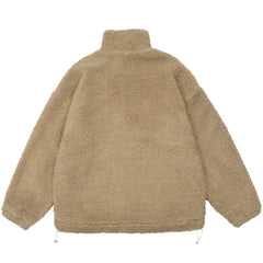 Monogram Embroidery Sherpa Winter Coat