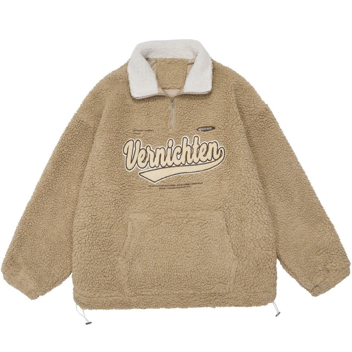 Monogram Embroidery Sherpa Winter Coat