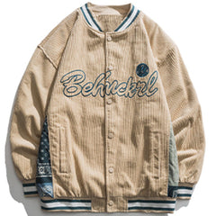 Monogram Embroidery Stitching Winter Coat