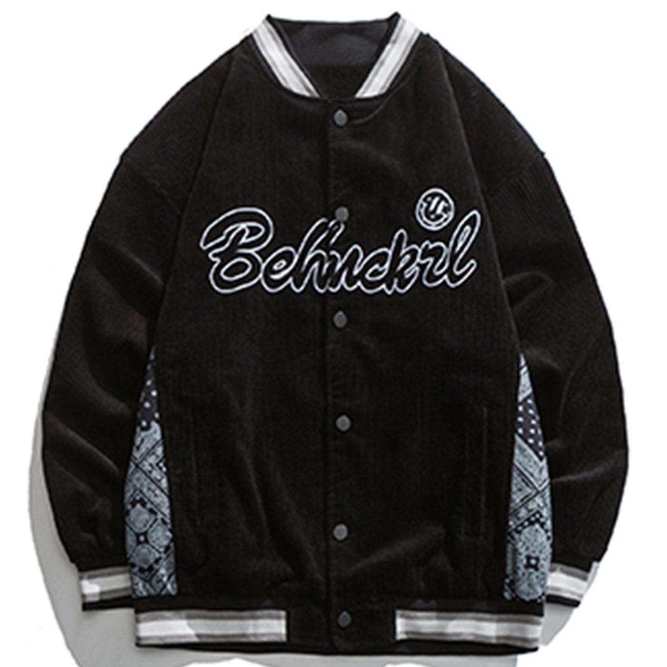 Monogram Embroidery Stitching Winter Coat