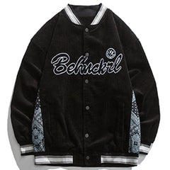 Monogram Embroidery Stitching Winter Coat