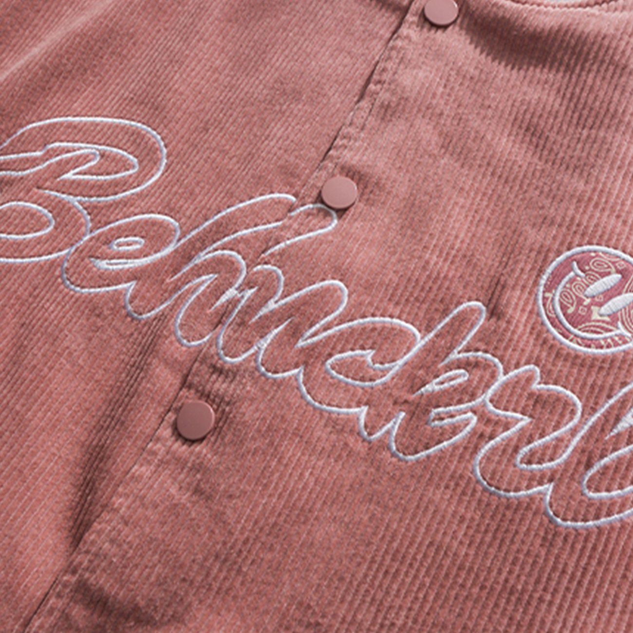Monogram Embroidery Stitching Winter Coat