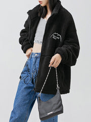 Mountain Embroidered Sherpa Coat