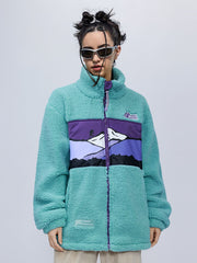 Mountains Patchwork Sherpa Coat