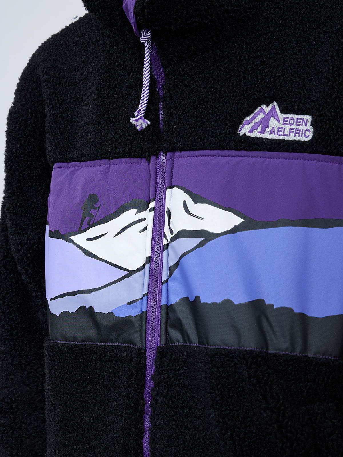 Mountains Patchwork Sherpa Coat