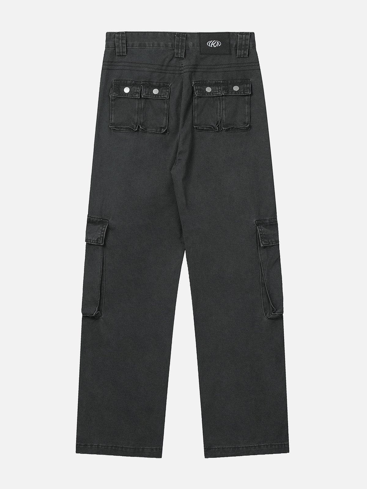 Multi Pocket Denim Cargo Pants