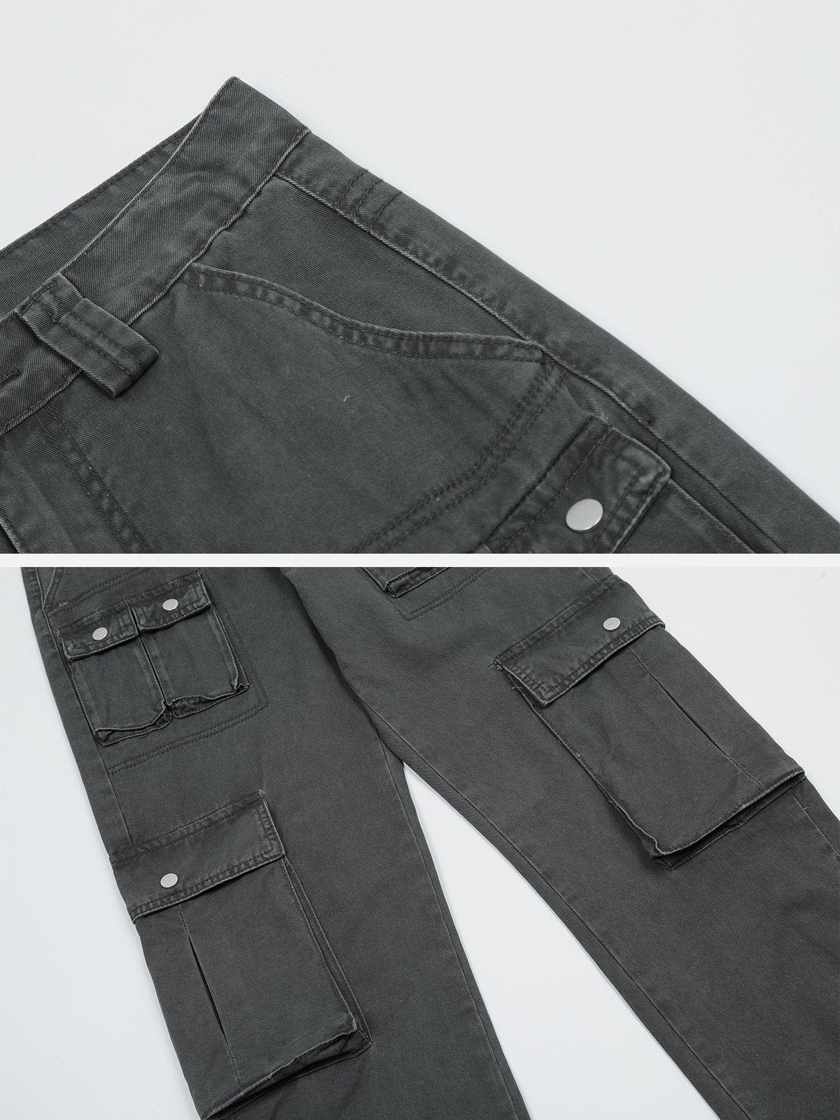 Multi Pocket Denim Cargo Pants