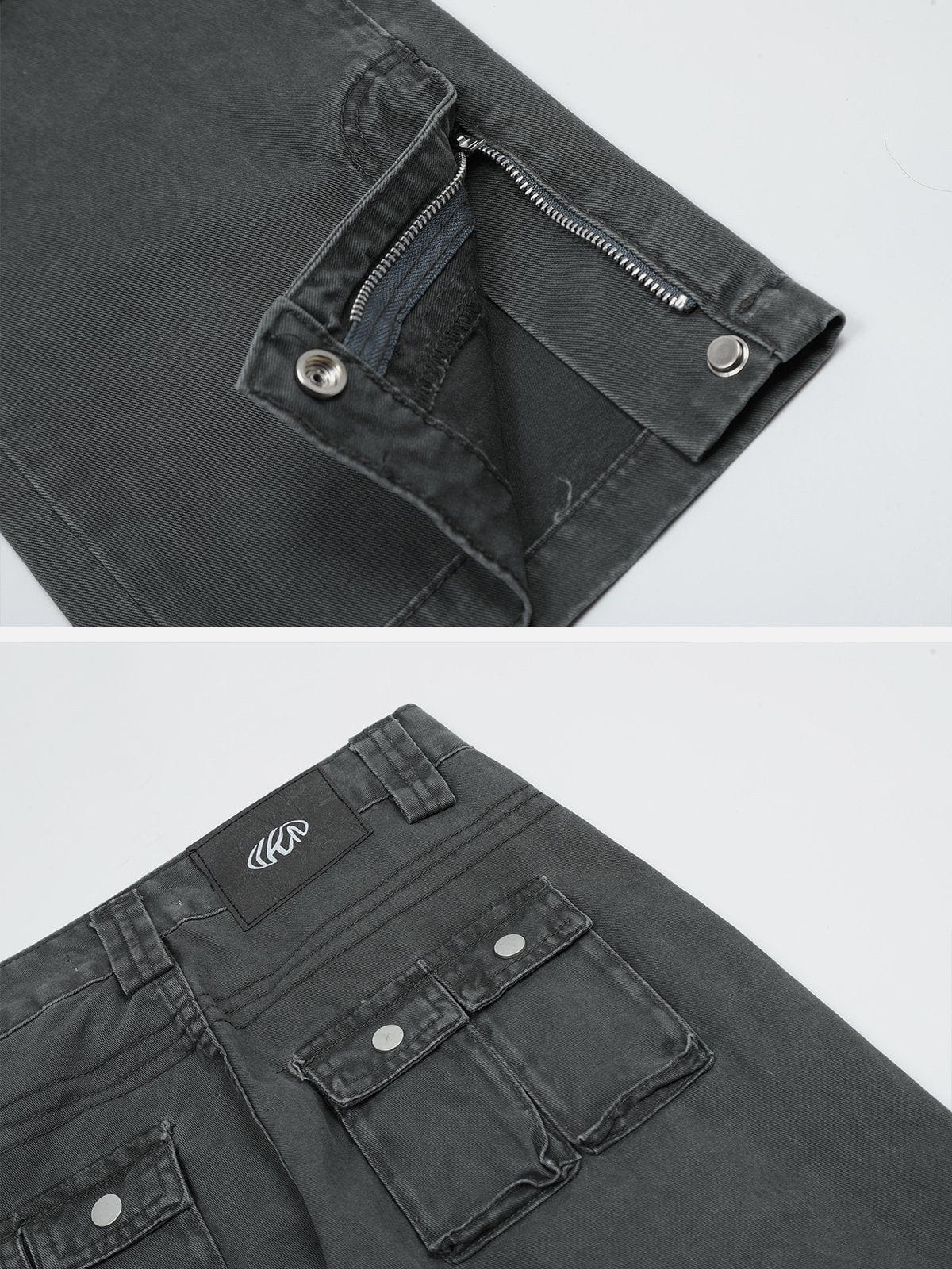 Multi Pocket Denim Cargo Pants