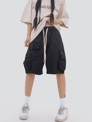 Multi-Pocket Drawstring Shorts