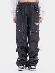Multi Pocket Lace Up Jeans