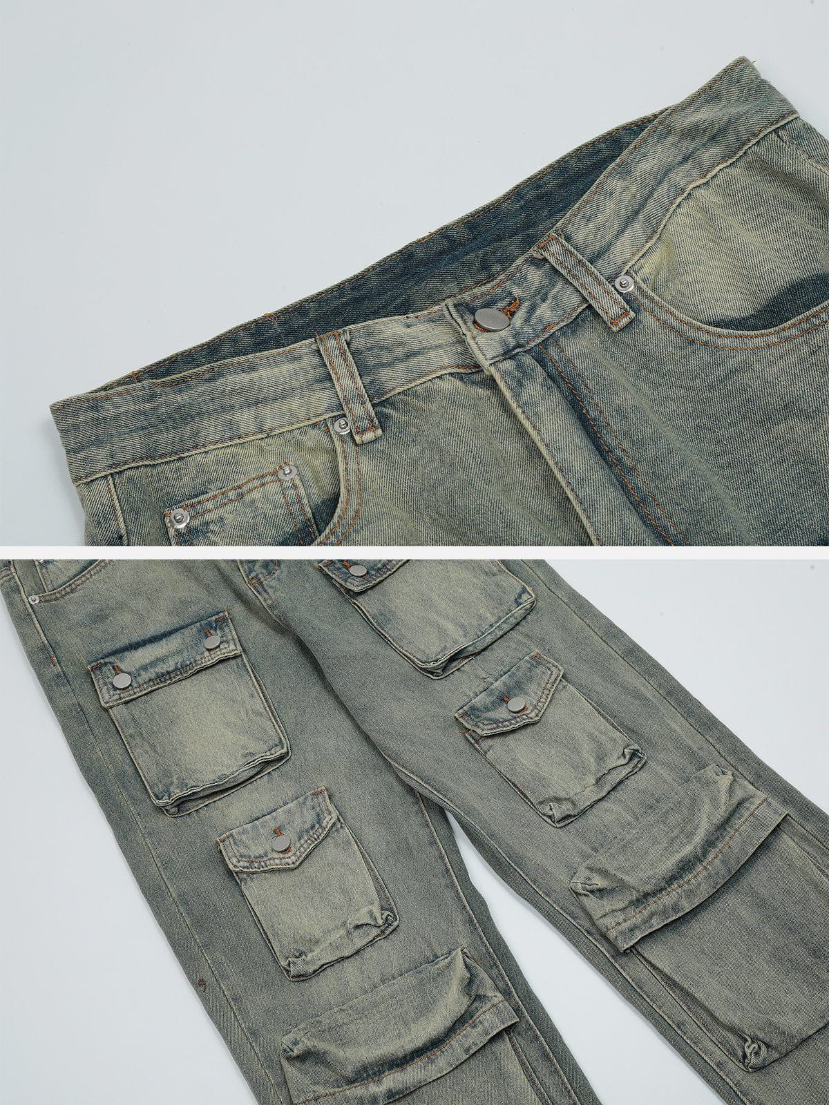 Multi-Pocket Wash Jeans
