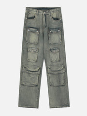 Multi-Pocket Wash Jeans