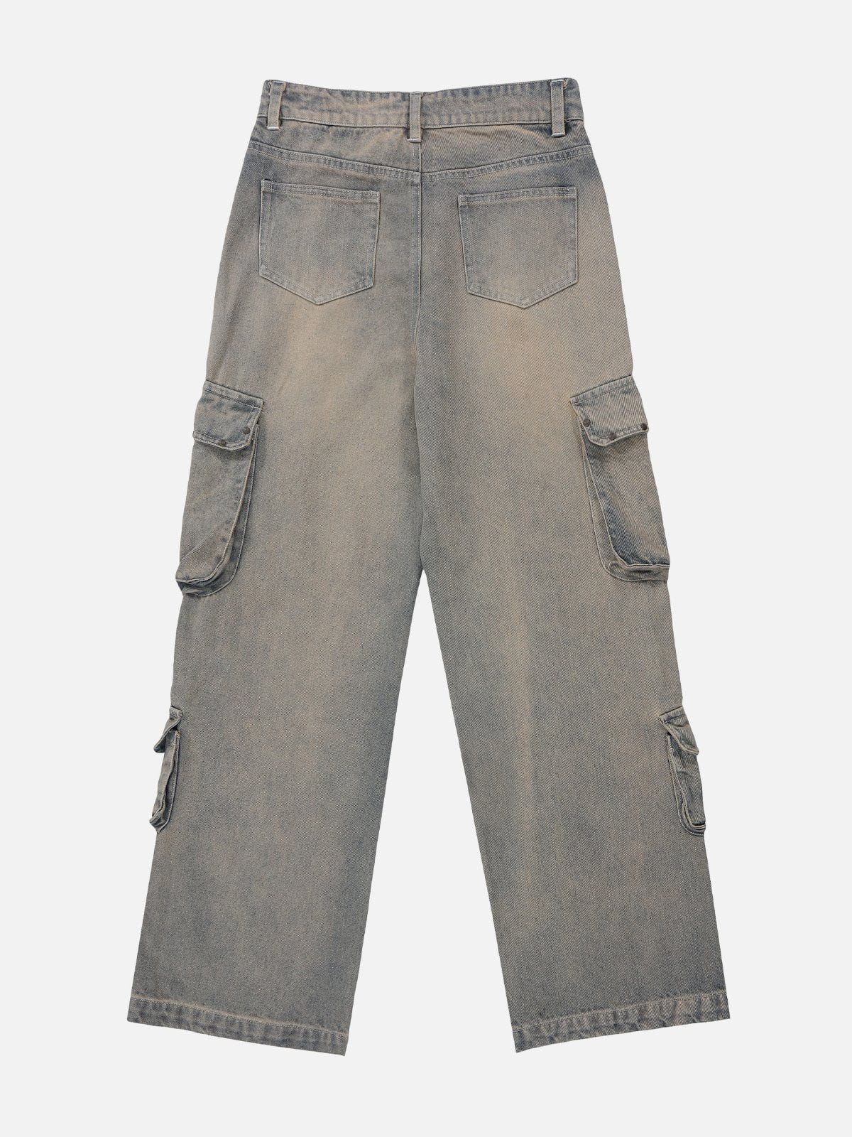 Multi-pocket Washed Design Jeans